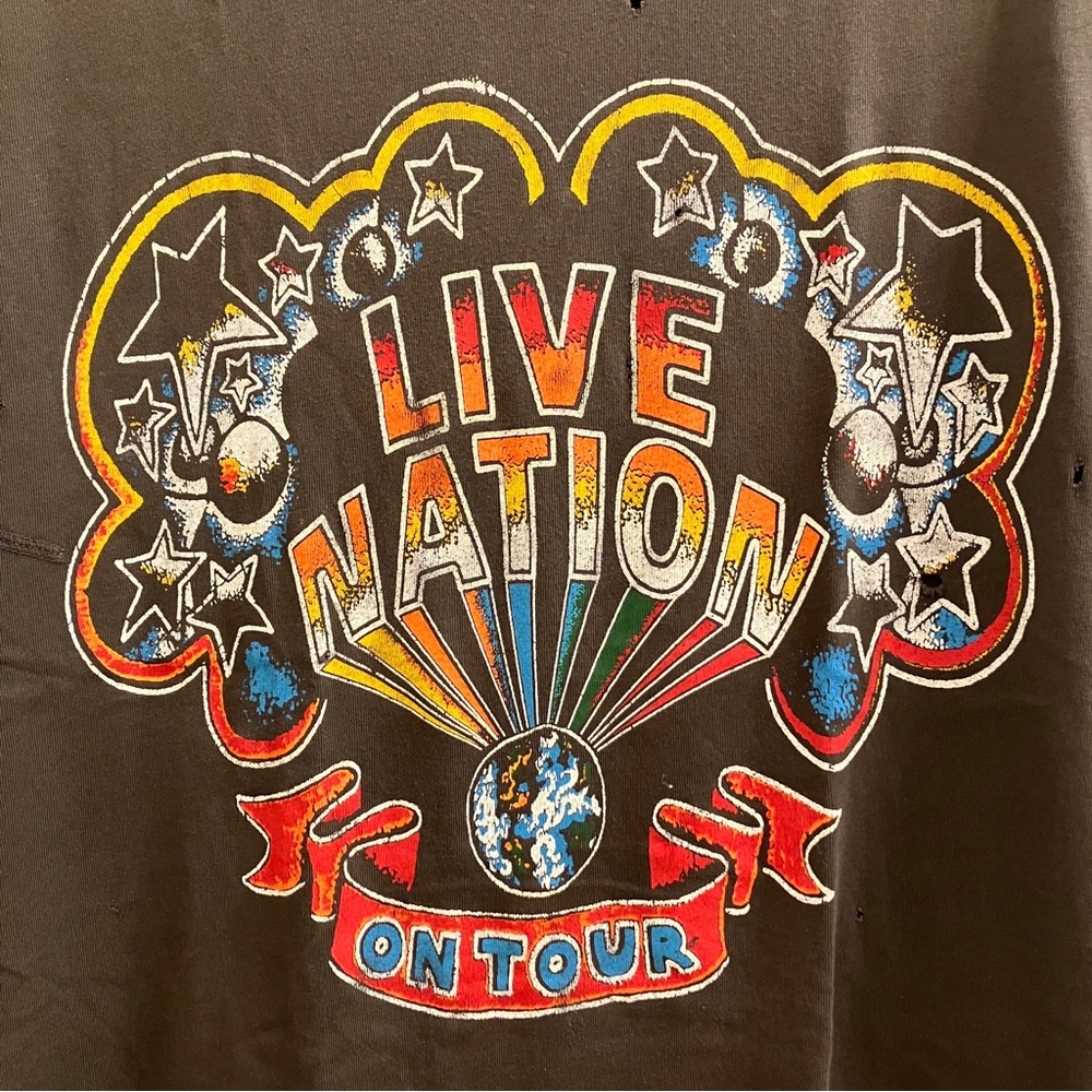 MadeWorn Distressed Live Nation Tee - Black - S